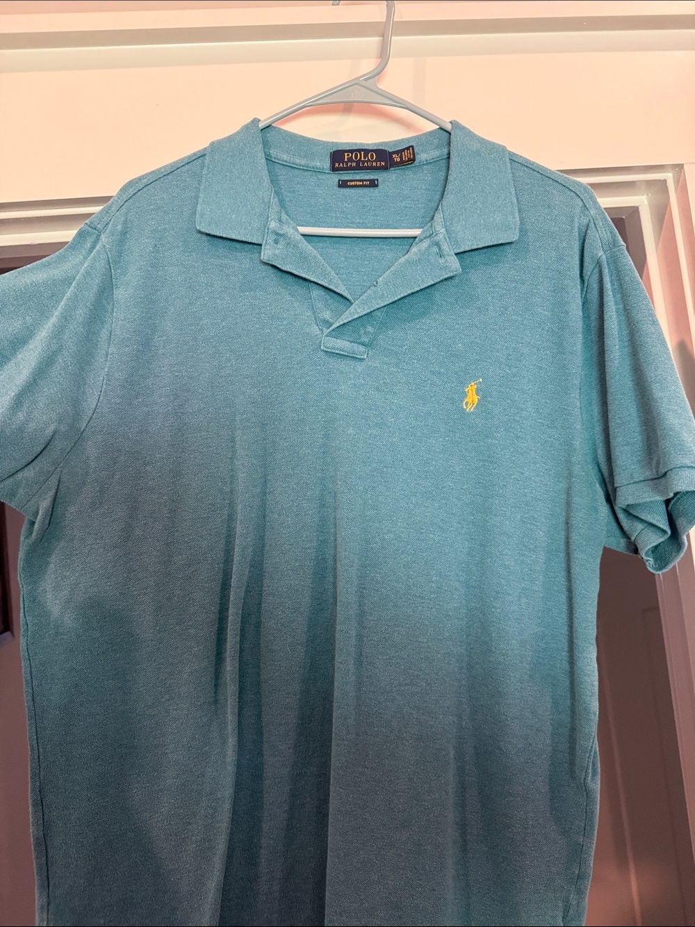 Polo by Ralph Lauren Teal Short-Sleeve Polo with Yellow Pony